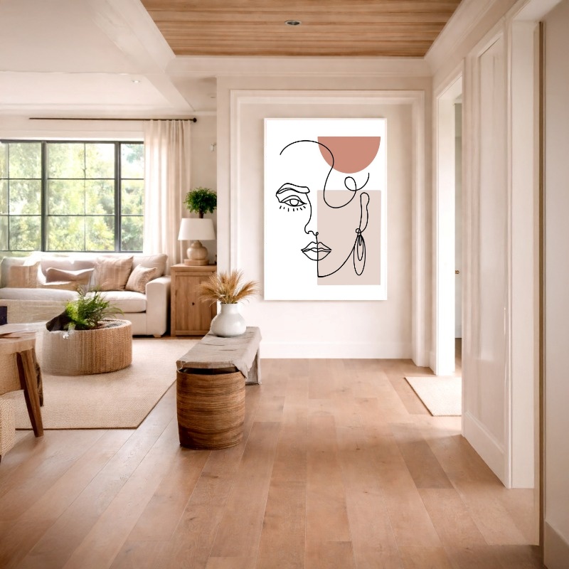 Quadro Canvas Desenho Traços Rosto Feminino