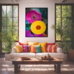 Quadro Canvas Disco Vinil Colorido Vintage