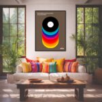 Quadro Canvas Disco Vinil Vintage Colorido