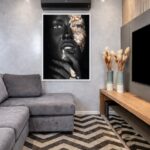 Quadro Canvas Dourado Expressão Rosto Mulher