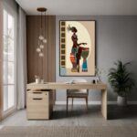 Quadro Canvas Étnico Africana Tambor Desenho