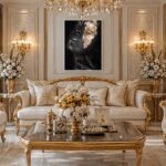 Quadro Canvas Face Rosto Glamour Dourado