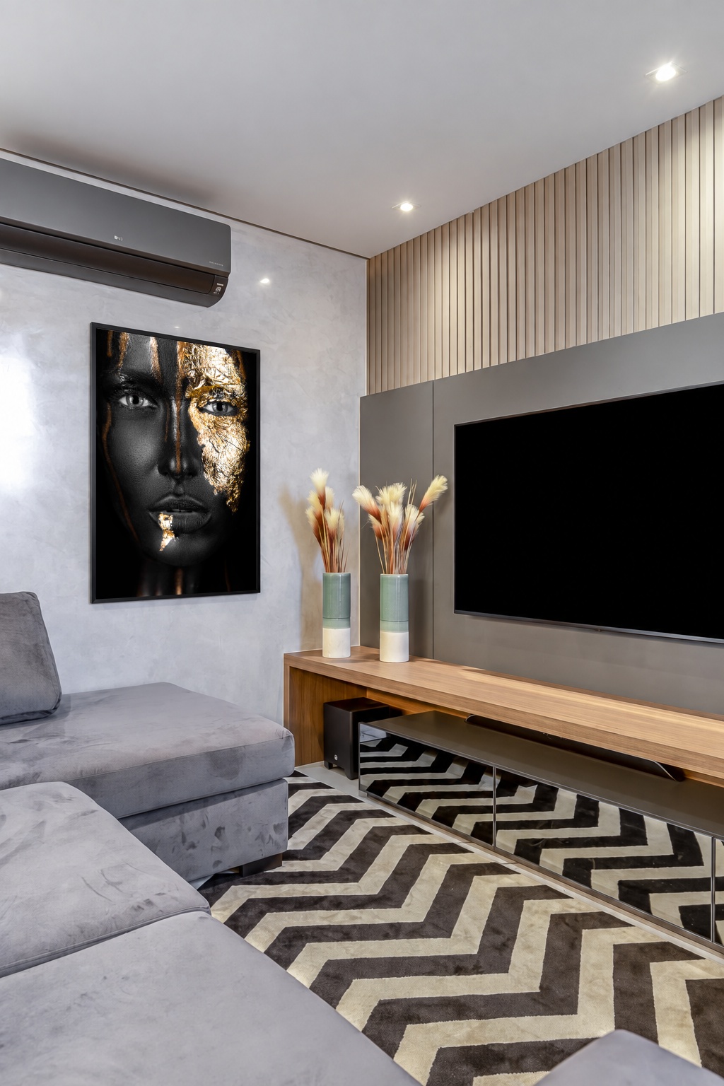 Quadro Canvas Face Rosto Mulher Dourado