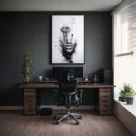 Quadro Canvas Face e Flor Tinta Preto