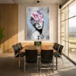 Quadro Canvas Feminino Colagem Rosas