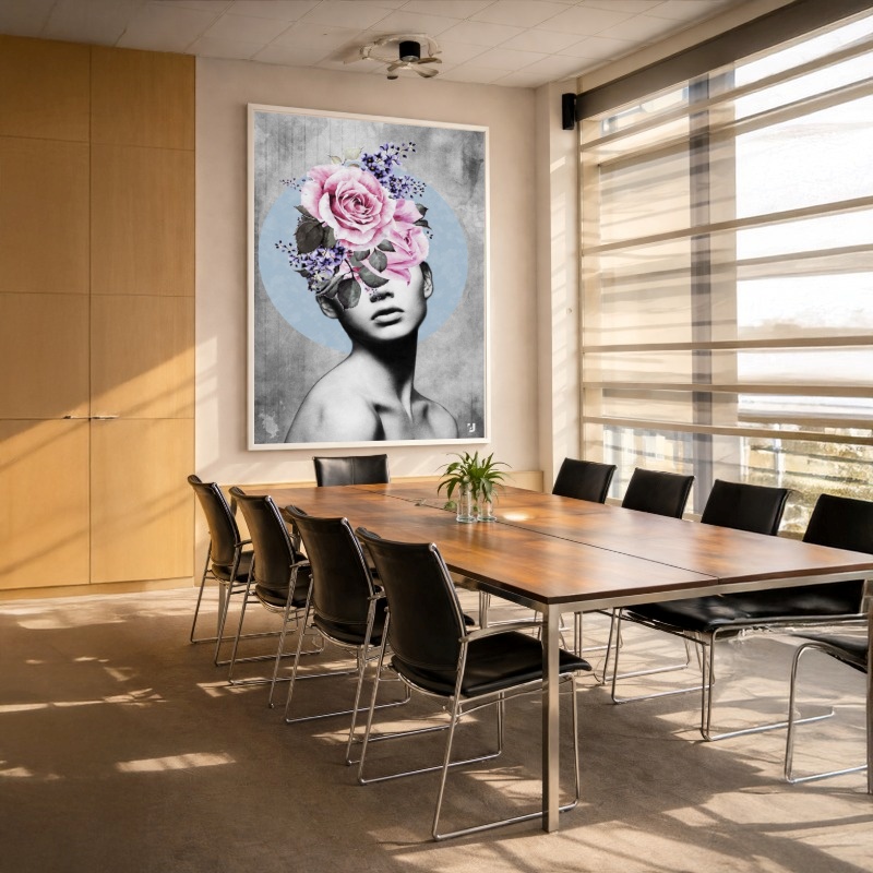 Quadro Canvas Feminino Colagem Rosas