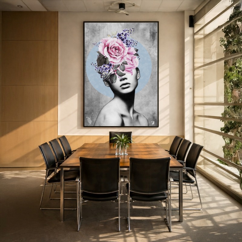 Quadro Canvas Feminino Colagem Rosas