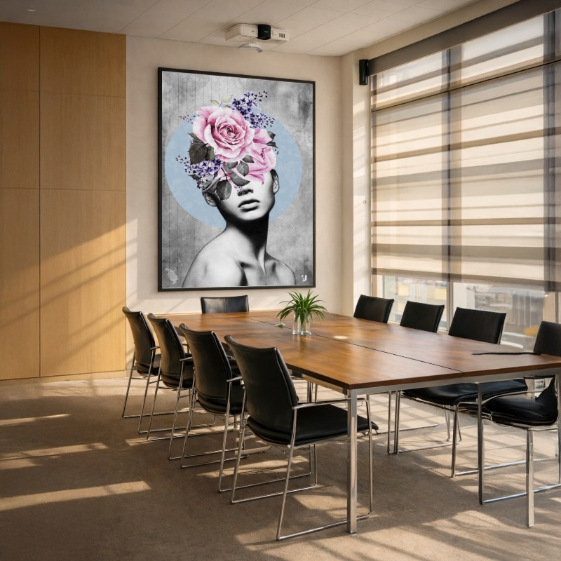 Quadro Canvas Feminino Colagem Rosas
