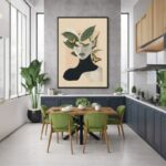 Quadro Canvas Flores Borboletas Mulher Colagem