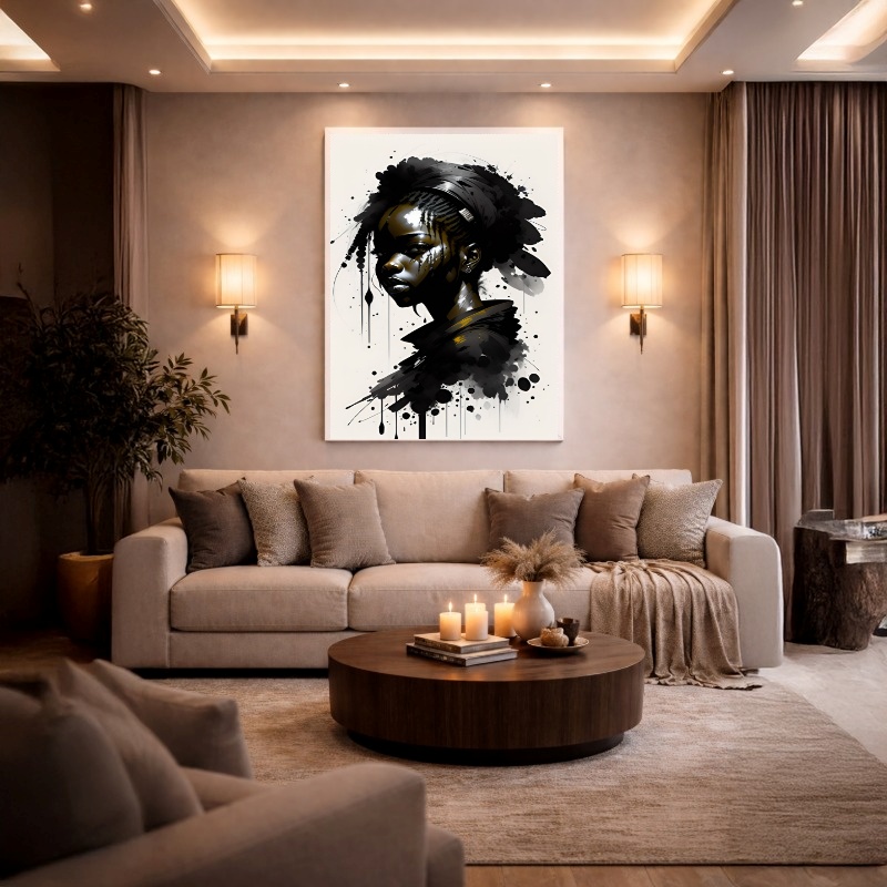 Quadro Canvas Força Guerreira Mulher Afro
