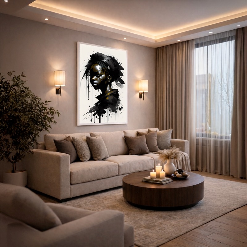 Quadro Canvas Força Guerreira Mulher Afro