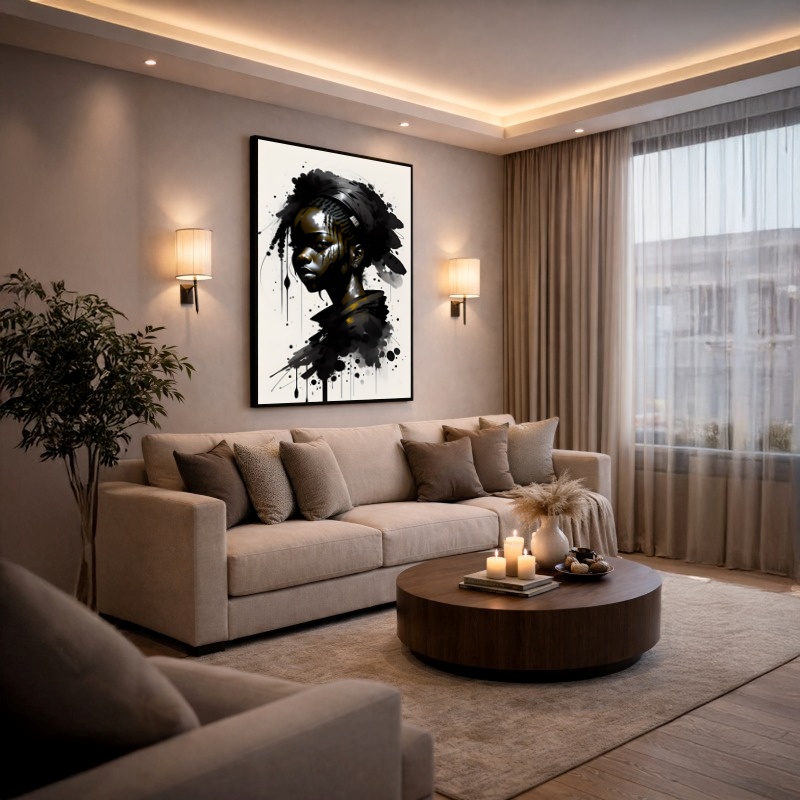 Quadro Canvas Força Guerreira Mulher Afro