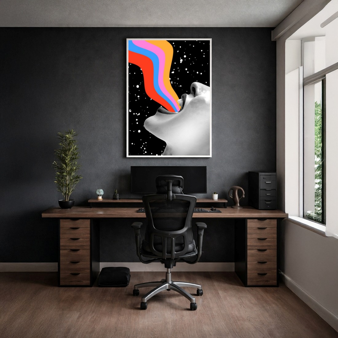 Quadro Canvas Grito Arco-Íris Colorido Colagem