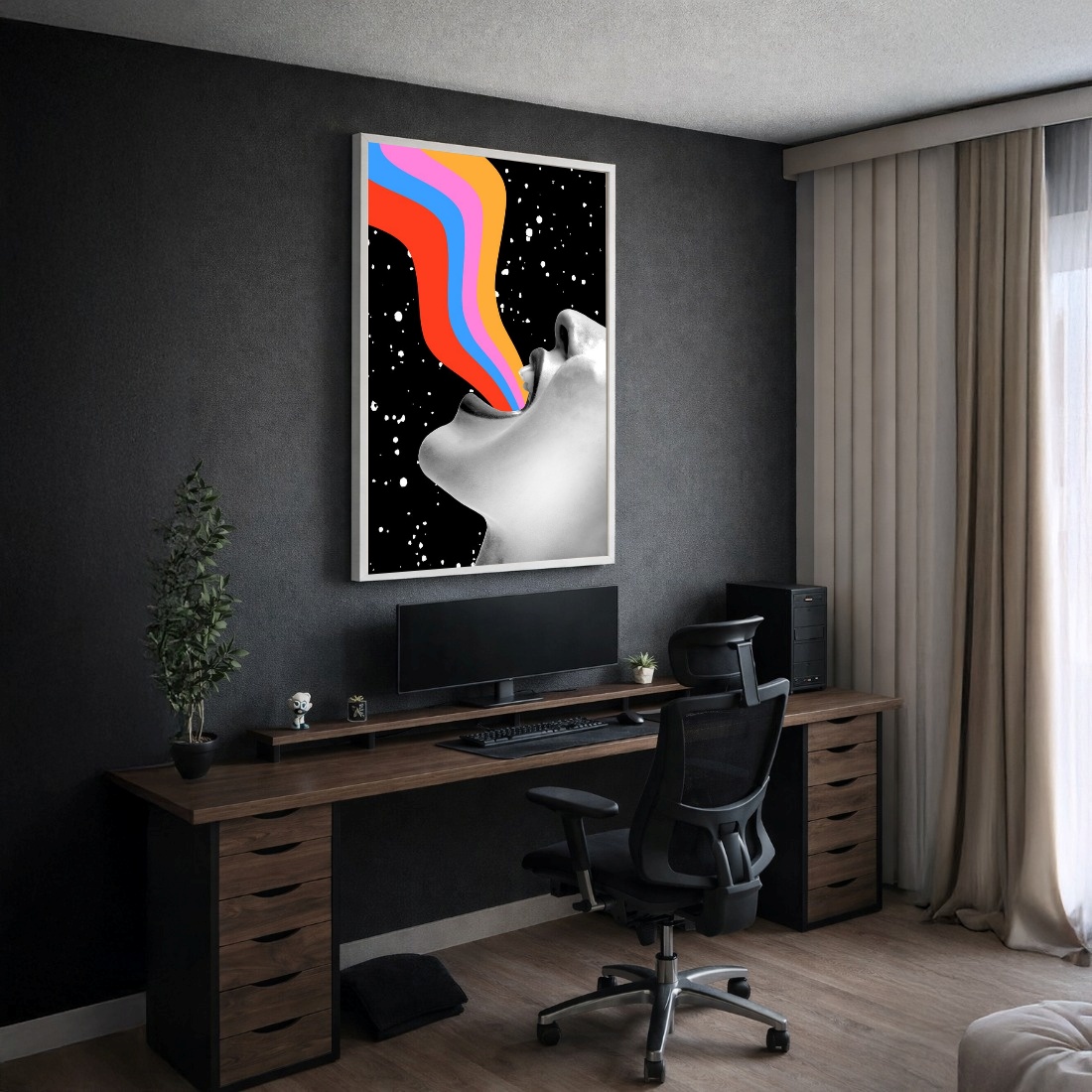 Quadro Canvas Grito Arco-Íris Colorido Colagem