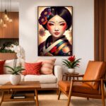 Quadro Canvas Gueixa Mulher Oriental