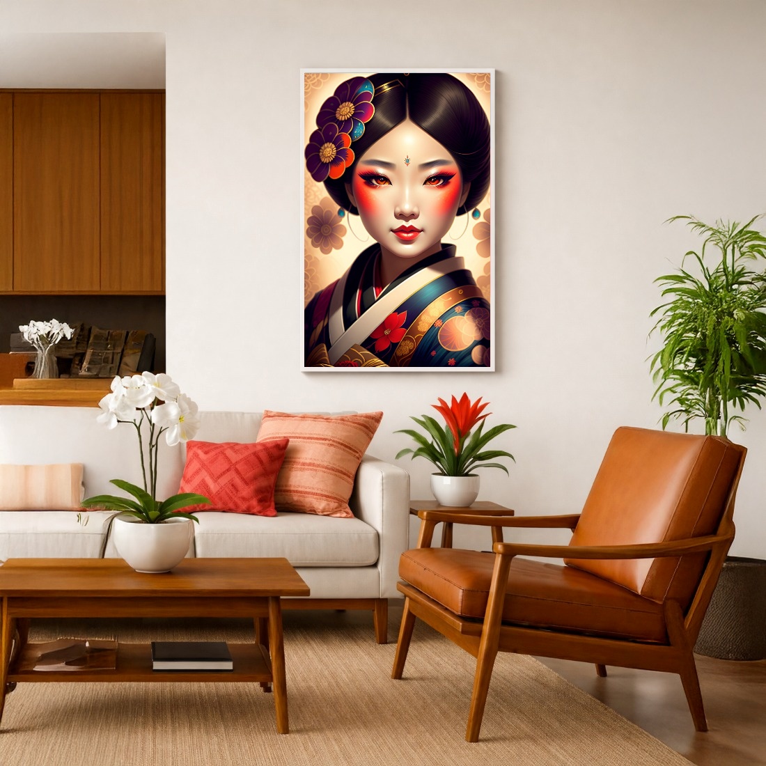 Quadro Canvas Gueixa Mulher Oriental