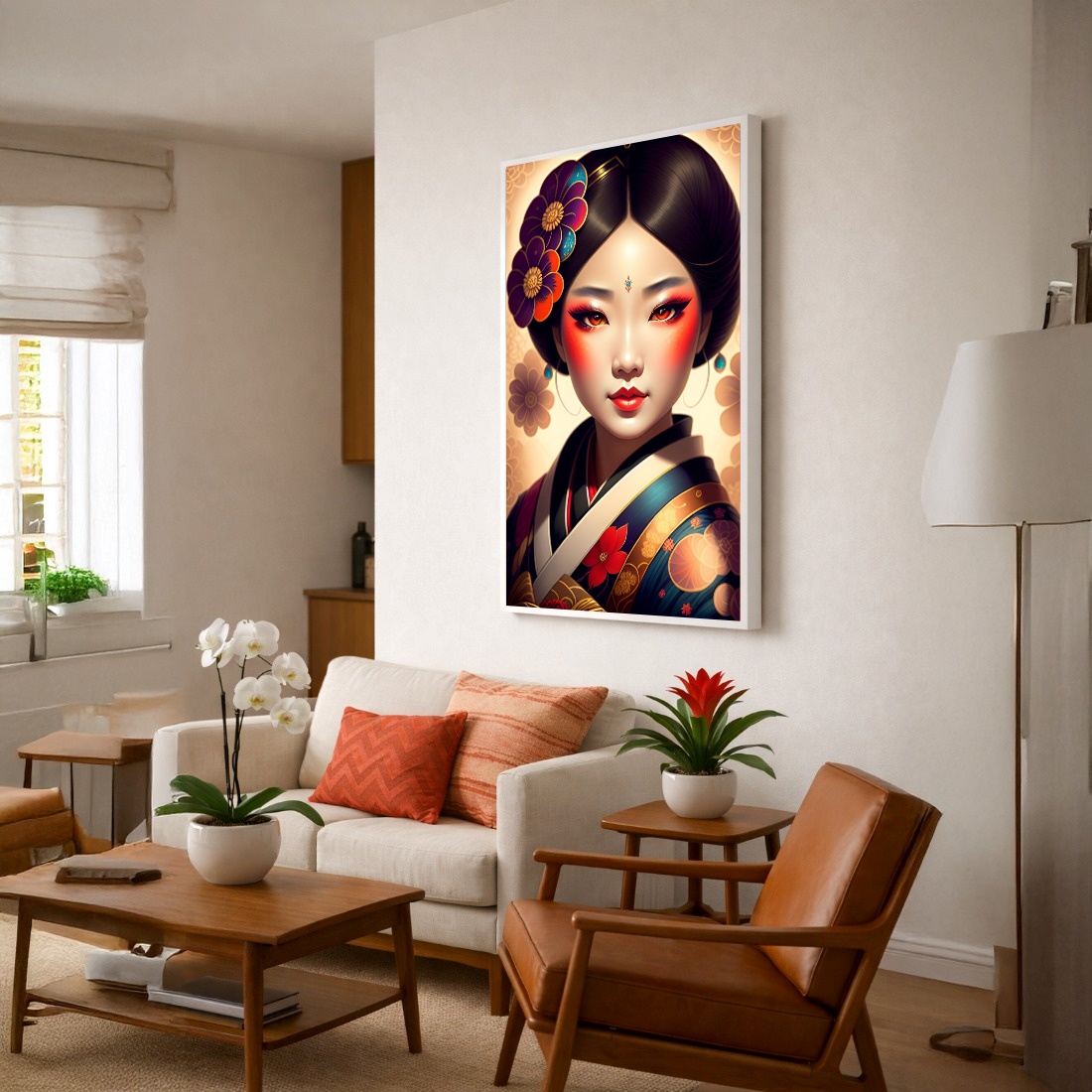 Quadro Canvas Gueixa Mulher Oriental