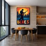 Quadro Canvas Ilustração Cantor Música Blues