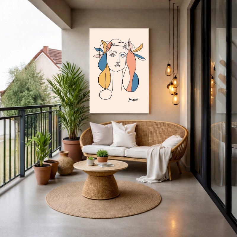 Quadro Canvas Ilustração Mulher Inspiração Picasso