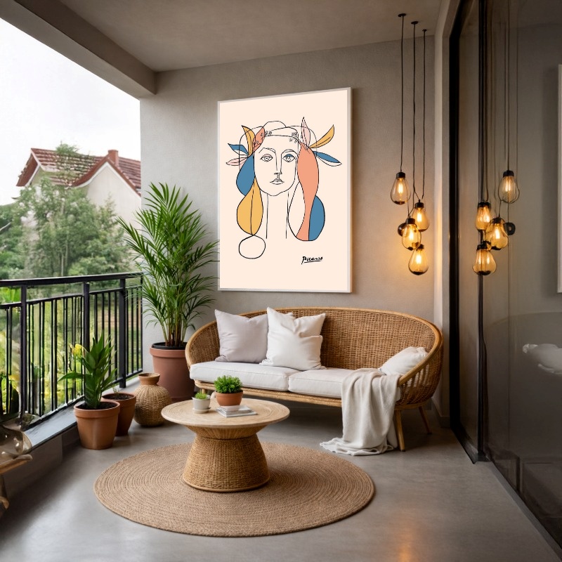 Quadro Canvas Ilustração Mulher Inspiração Picasso