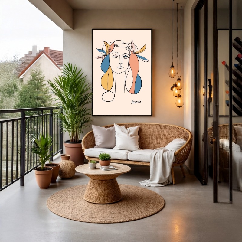 Quadro Canvas Ilustração Mulher Inspiração Picasso