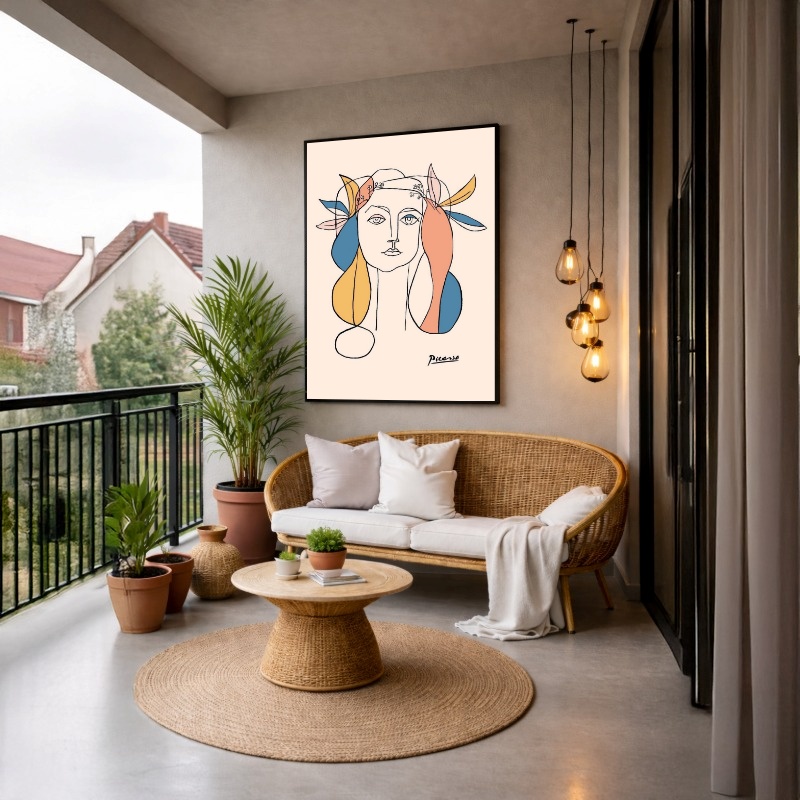 Quadro Canvas Ilustração Mulher Inspiração Picasso