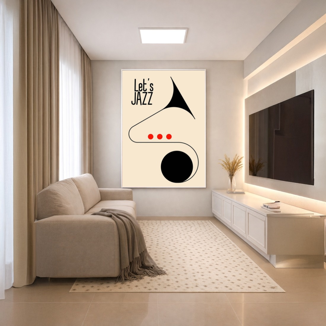 Quadro Canvas Jazz Música Desenho