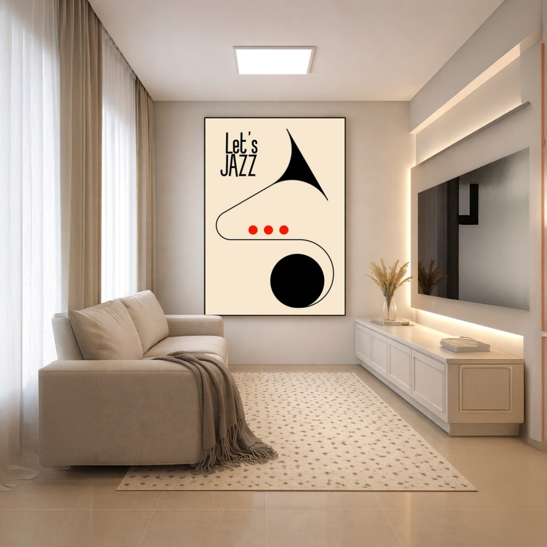 Quadro Canvas Jazz Música Desenho