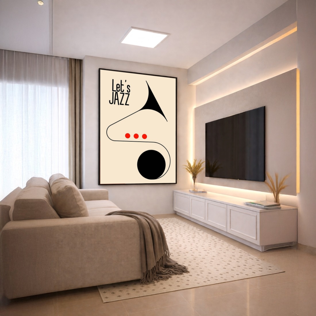 Quadro Canvas Jazz Música Desenho