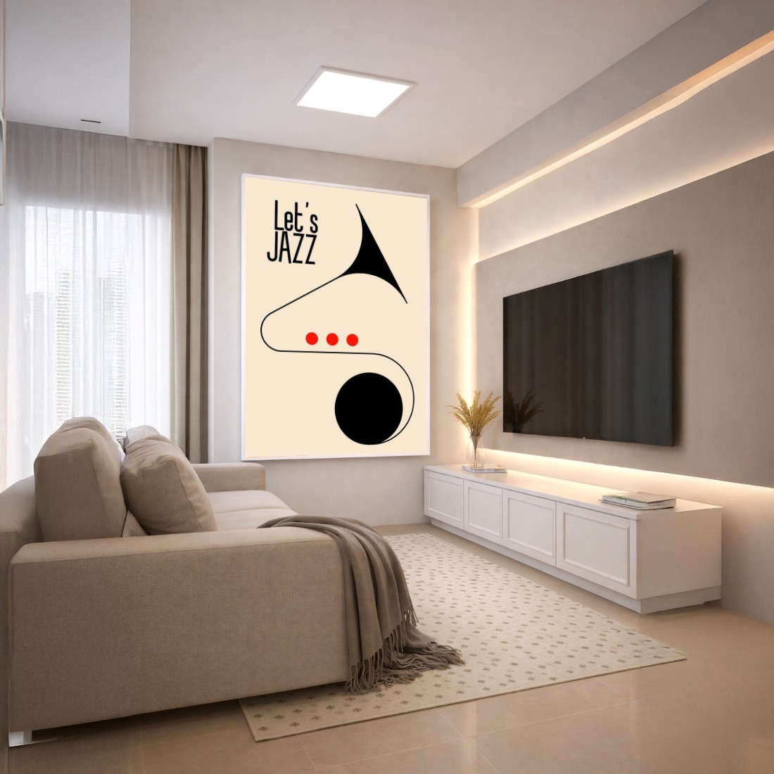 Quadro Canvas Jazz Música Desenho