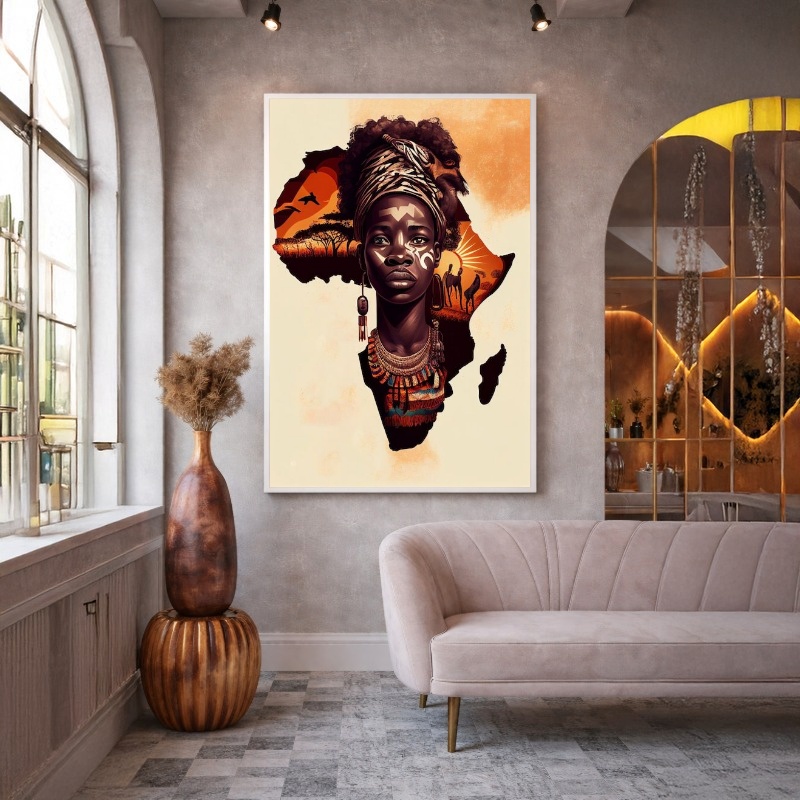 Quadro Canvas Mãe África Força Afro