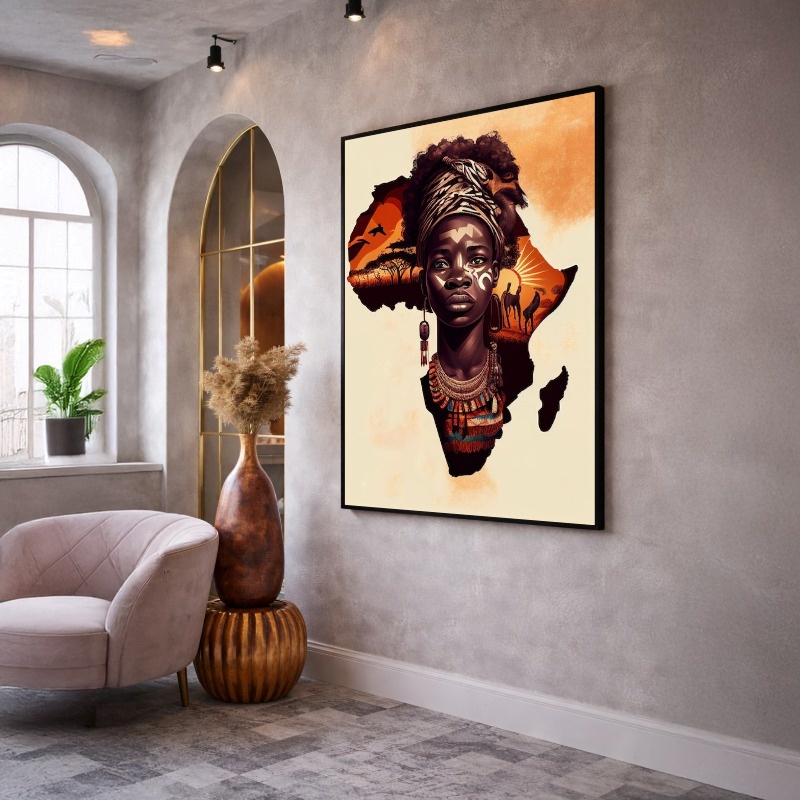 Quadro Canvas Mãe África Força Afro