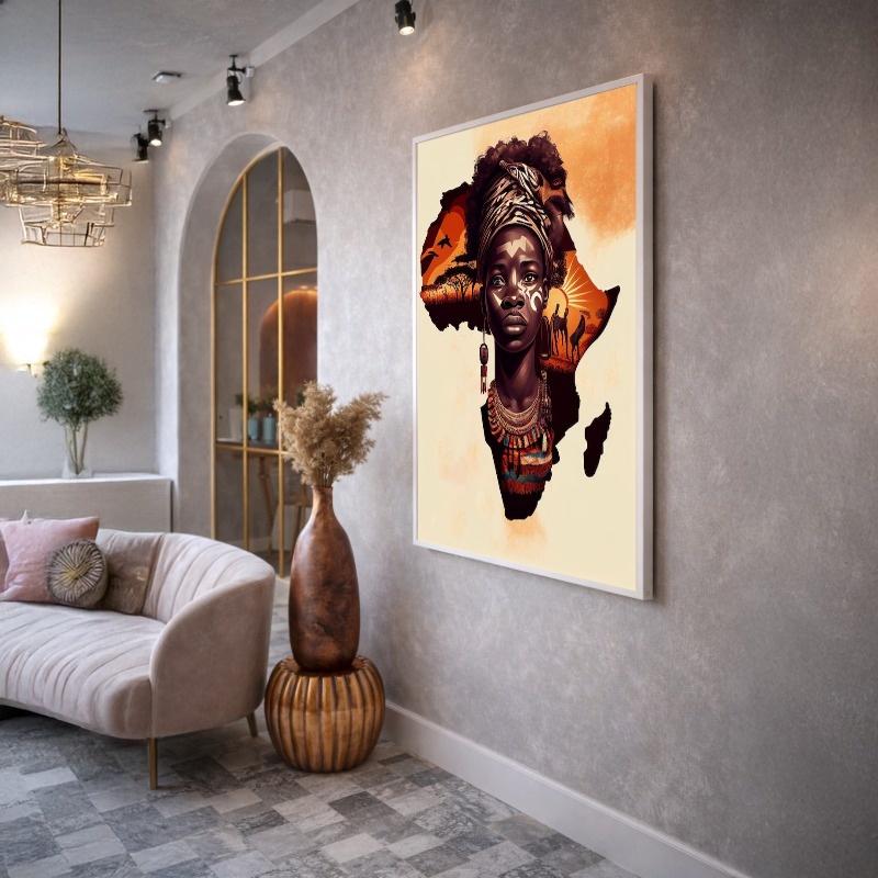 Quadro Canvas Mãe África Força Afro