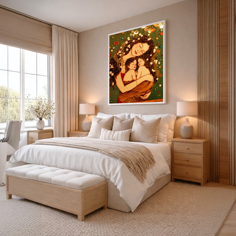 Quadro Canvas Mãe Gêmeos Maternidade