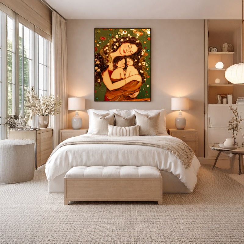 Quadro Canvas Mãe Gêmeos Maternidade