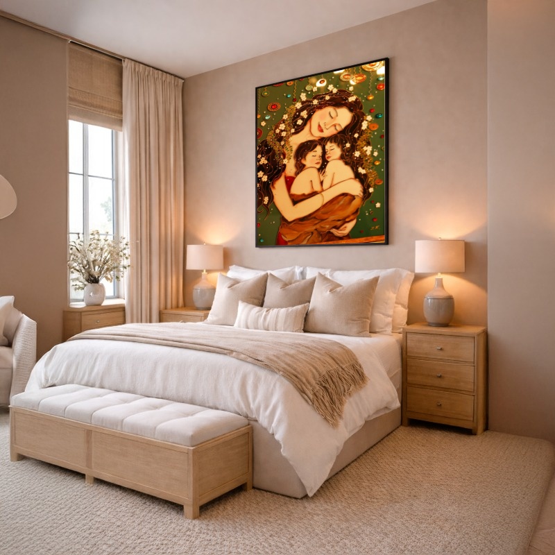 Quadro Canvas Mãe Gêmeos Maternidade