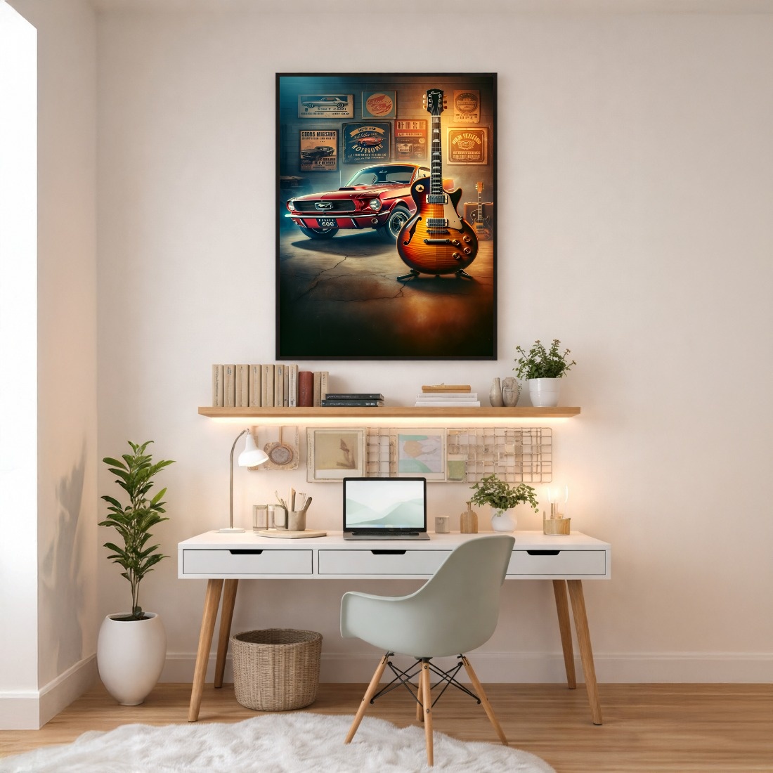 Quadro Canvas Masculino Carro e o Violão