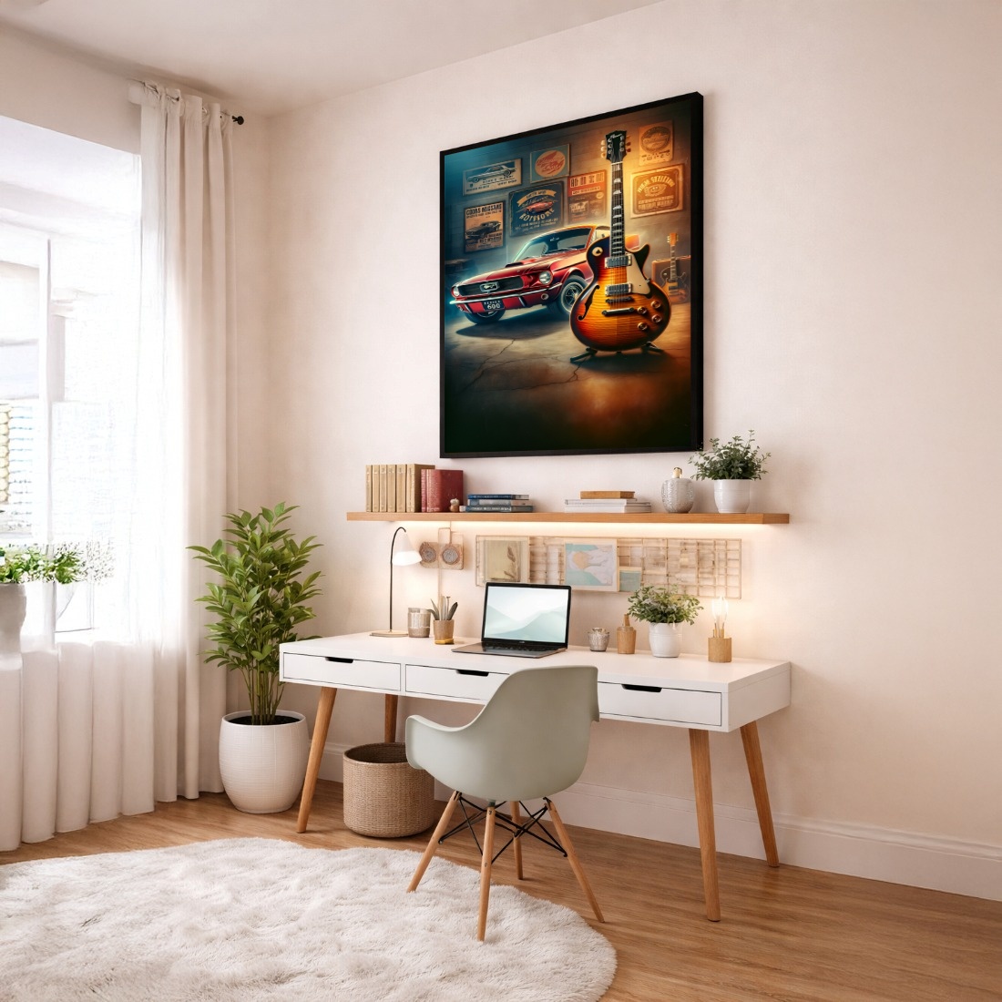 Quadro Canvas Masculino Carro e o Violão