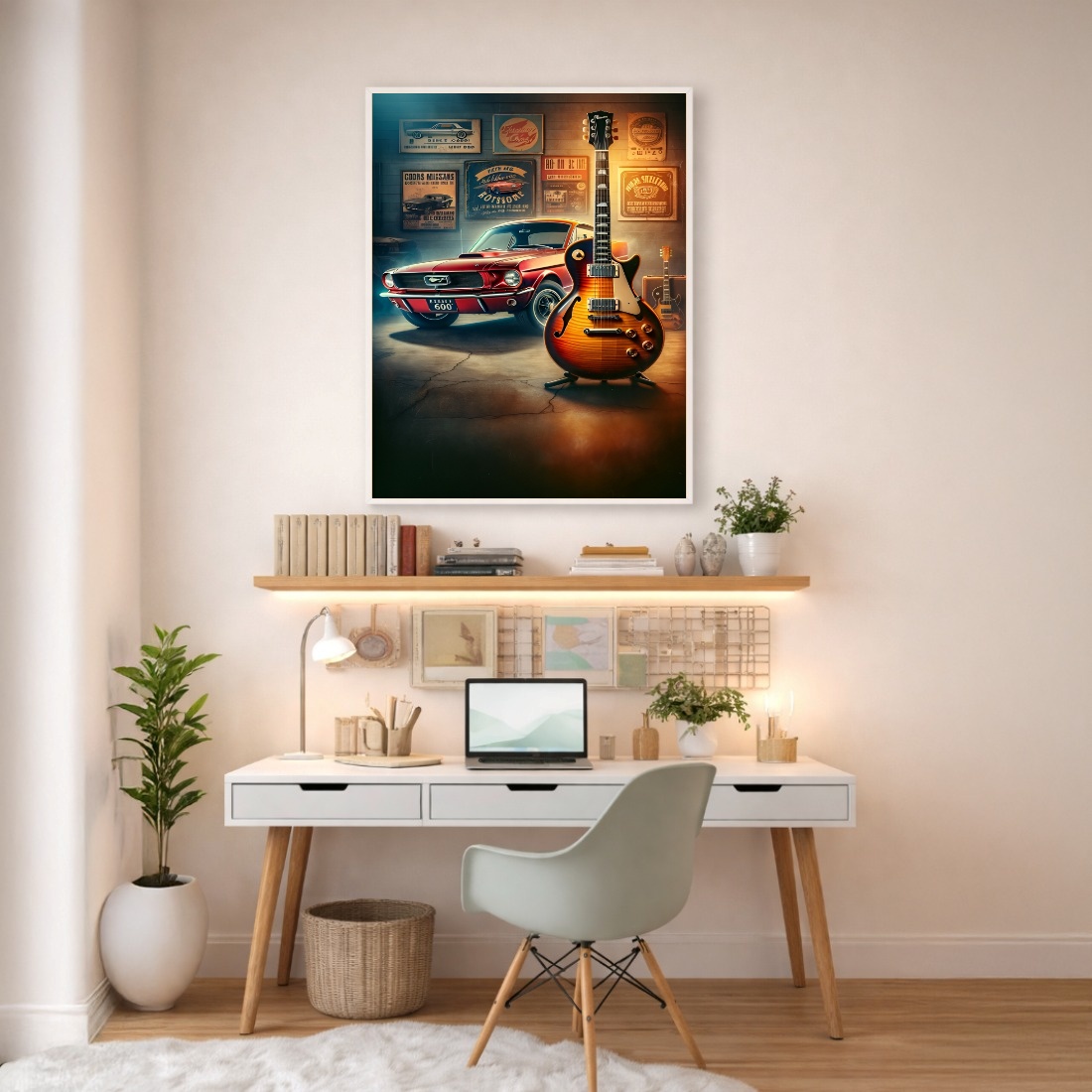 Quadro Canvas Masculino Carro e o Violão