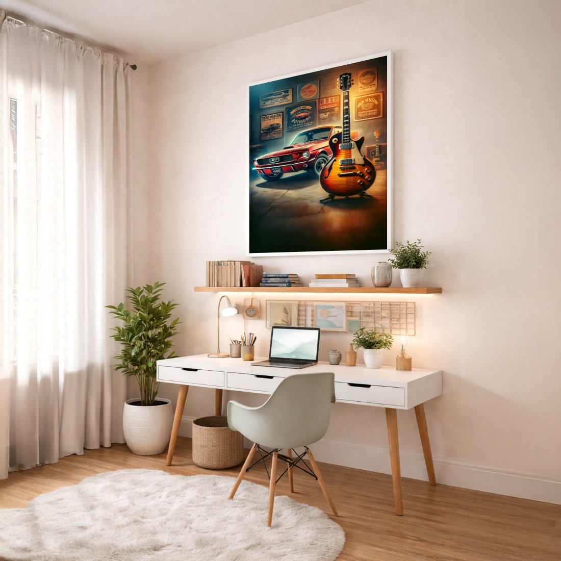 Quadro Canvas Masculino Carro e o Violão