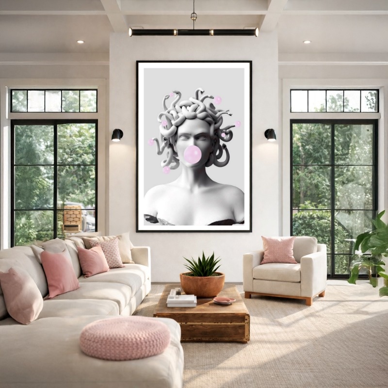 Quadro Canvas Medusa e Cobras com Chiclete