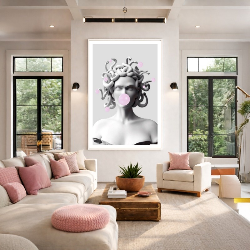 Quadro Canvas Medusa e Cobras com Chiclete