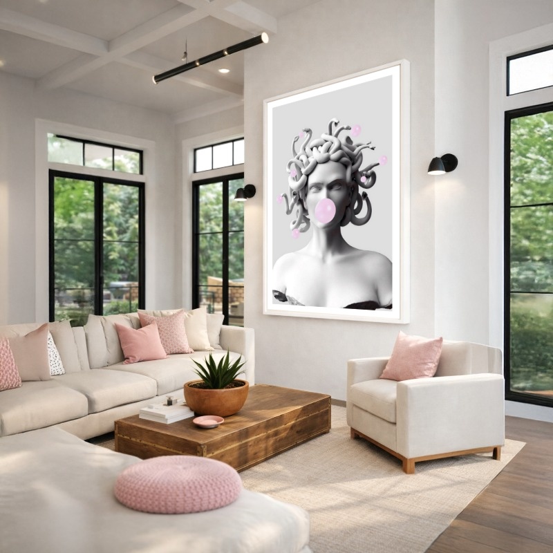 Quadro Canvas Medusa e Cobras com Chiclete