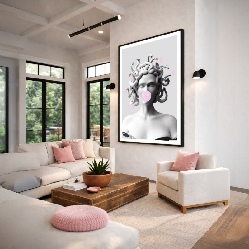 Quadro Canvas Medusa e Cobras com Chiclete