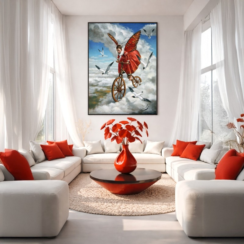 Quadro Canvas Menina Borboleta Surreal