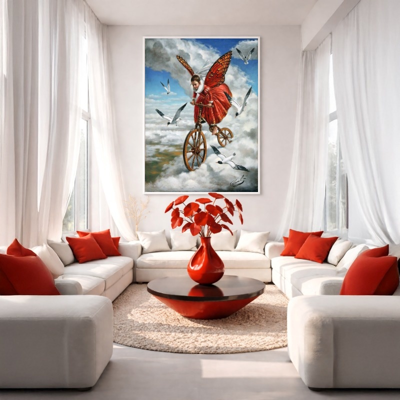Quadro Canvas Menina Borboleta Surreal