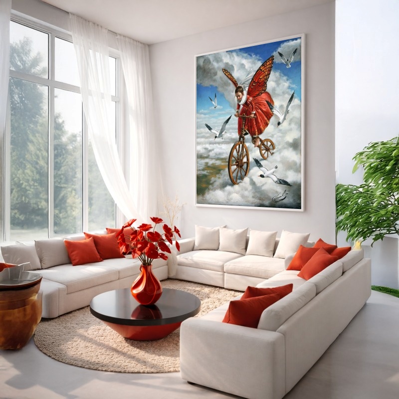 Quadro Canvas Menina Borboleta Surreal