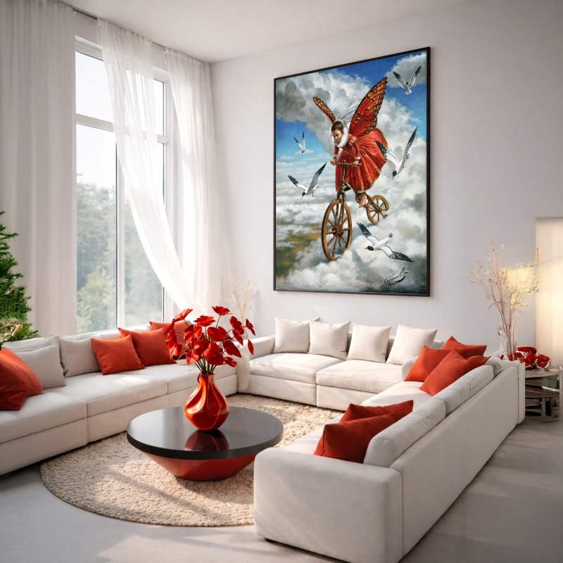 Quadro Canvas Menina Borboleta Surreal