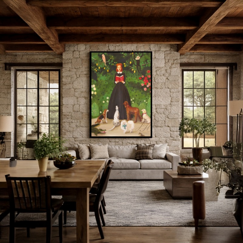 Quadro Canvas Menina História Animais