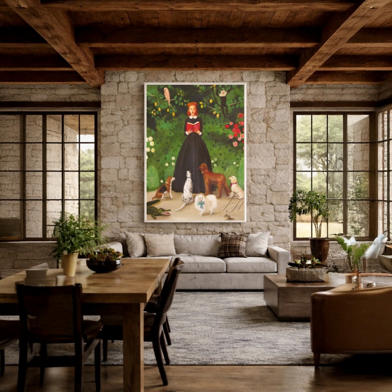 Quadro Canvas Menina História Animais